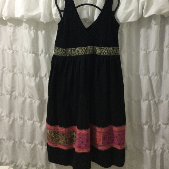 Free People sundress Sz12 Black and pink, crochet - Picture 7 of 8